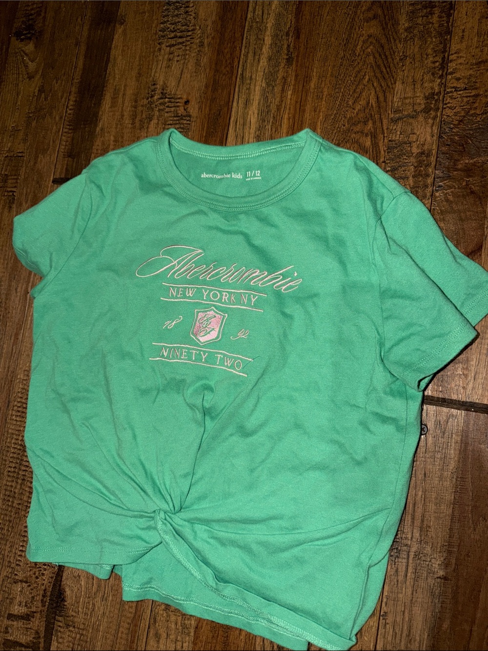 abercrombie kids Mint Green Short-Sleeve Logo Tie-Front Tee